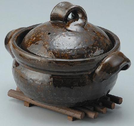耐熱　黒飴釉ご飯鍋(3合用)