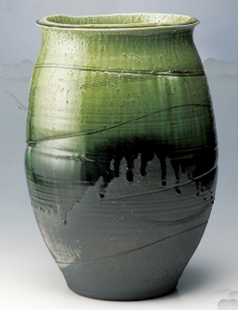 大物花器 古緑窯大壺 | 信楽焼の和風モダン雑貨・インテリア・食器の